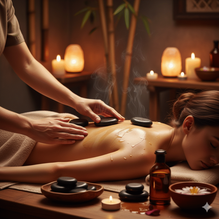 Masaje Termal con Piedras Volcánicas